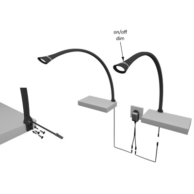 Produktbild von FORMAT - Möbel-LED-Anbauleuchte, Miles, 589,5mm, 1,8W, warmweiß, schwarz