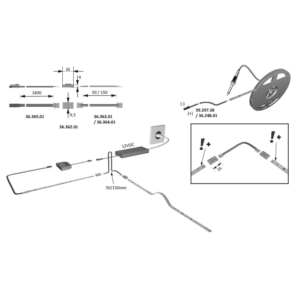 FORMAT MB-LED-Anbauleuchte,Versa In 160,selbstklebend,extr.ww, 10000mm, 12 Volt DC Produktbild img7 L
