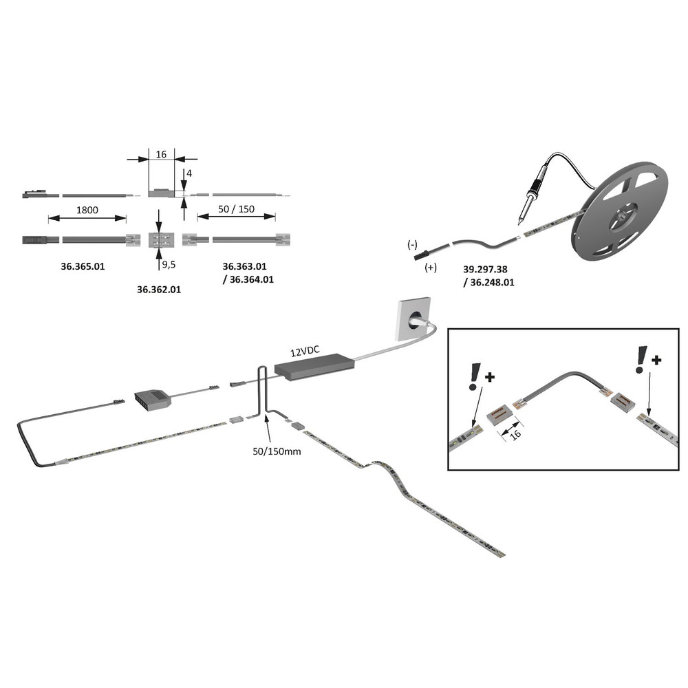 FORMAT MB-LED-Anbauleuchte,Versa up&do 2x80,individuell kürzbar,nw, 10000mm, 12 Volt DC Produktbild img7 L