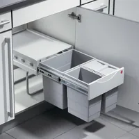 Produktbild von FORMAT - Einbauabfallsammler, Raumspar-Tandem, 364213,KB 400, 35l, KF, hellgrau