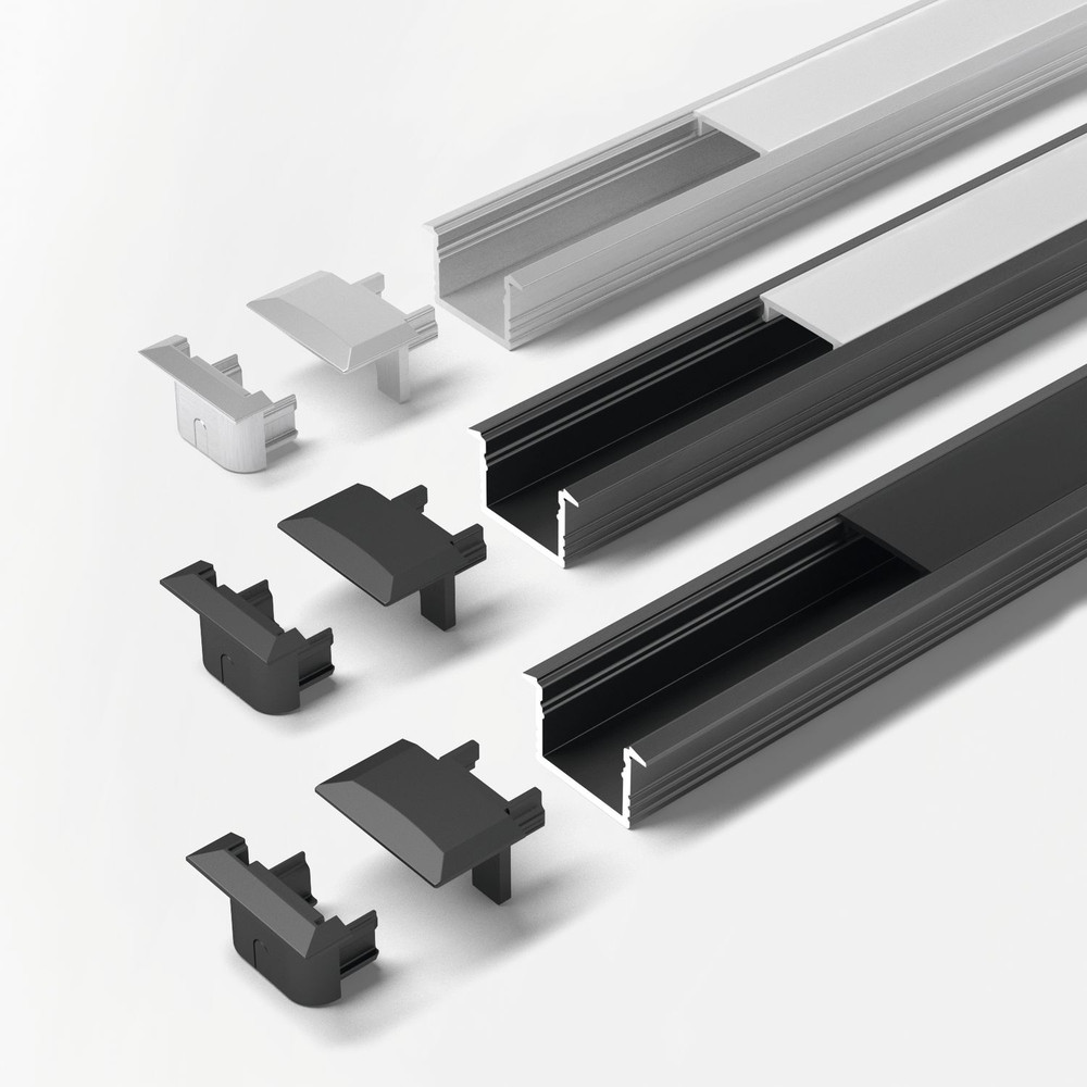 FORMAT Möbelkanten-Einbauprofil,L 3000mm, ChannelLine B, schwarz, Abd. opal Produktbild img2 L