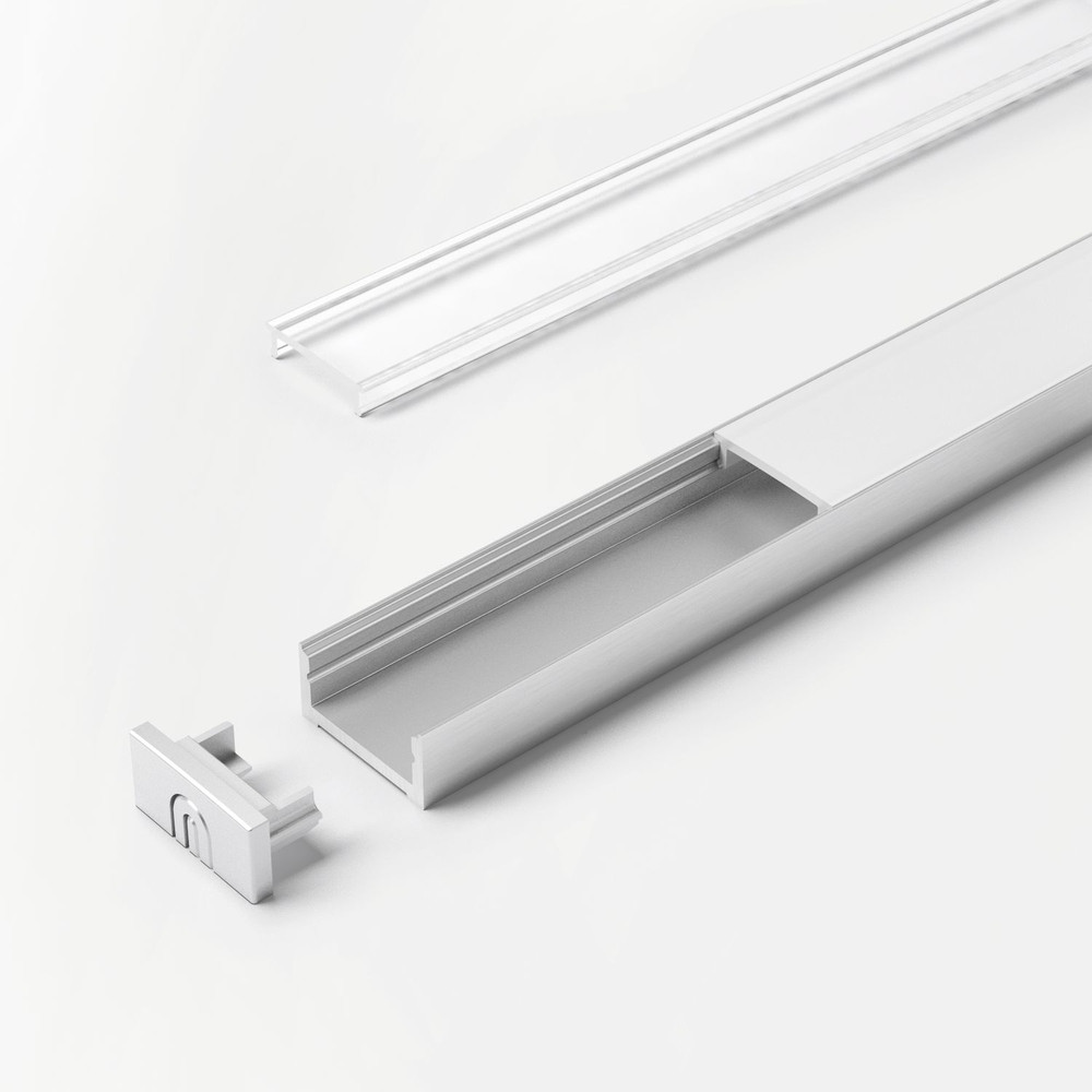 FORMAT Möbel-Einbauprofil,L 3000mm, ChannelLine D, silberfarbig, Abd. opal Produktbild img2 L