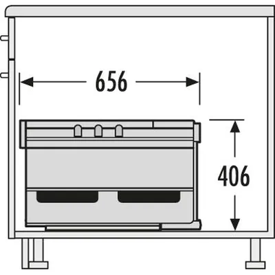 Produktbild von Hailo - Einbauabfallsammler, Rondo Comfort, 3646231,KB 900, 40l, KF, hellgrau
