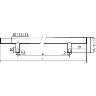 Produktbild von FORMAT - MB-Stangengriff, Puck,Ø12x128mm,H33mm, edelstahl, matt
