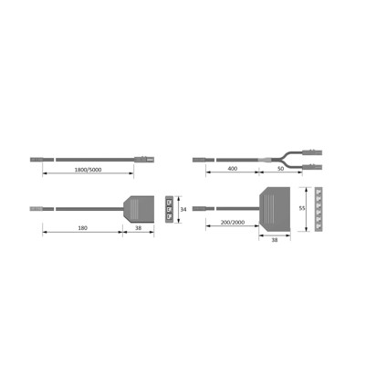 Produktbild von FORMAT - LED-Verteiler, 2-fach, M1, schwarz,Länge 450mm, max. 36W, 12 Volt DC