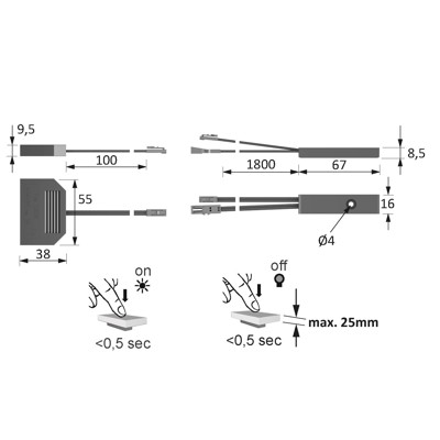 Produktbild von FORMAT - Leuchten-Schalter, Magic Switch, max. 36W, 12 Volt DC