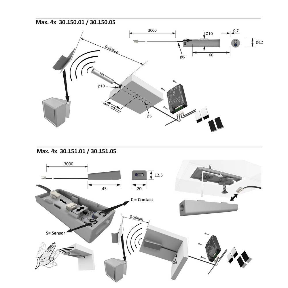 FORMAT Schaltsystem-IR-Sensor, MultiSwitch2, Berührungsloser Sensorschalter Produktbild img7 L