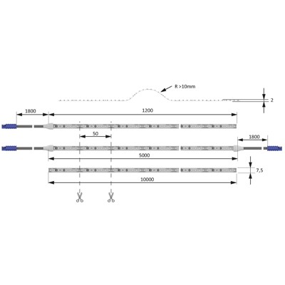 Produktbild von FORMAT - MB-LED-Anbauleuchte,Versa In 160,individuell kürzbar,nw, 5000mm, 24 Vo