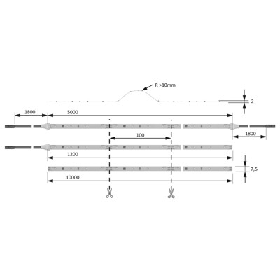 Produktbild von FORMAT - MB-LED-Anbauleuchte,Versa In 40,individuell kürzbar,ww, 10000mm, 12 Vo