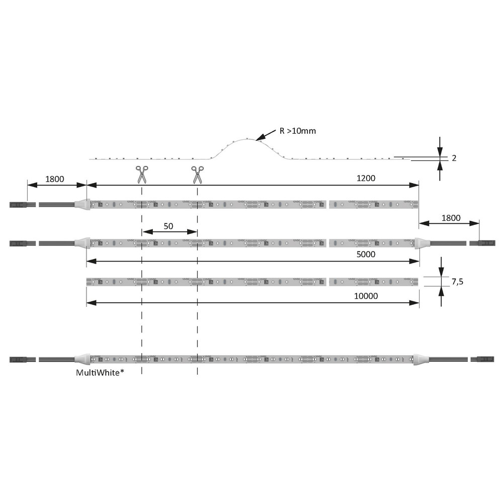 FORMAT MB-LED-Anbauleuchte,Versa In 80,selbstklebend,cw, 1200mm, 12 Volt DC Produktbild img9 L