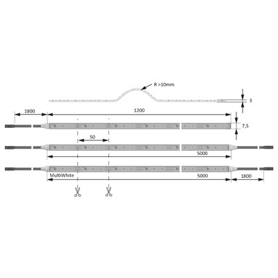 Produktbild von FORMAT - MB-LED-Anbauleuchte,Versa Plus 80,selbstklebend,cw, 1200mm, 12 Volt DC