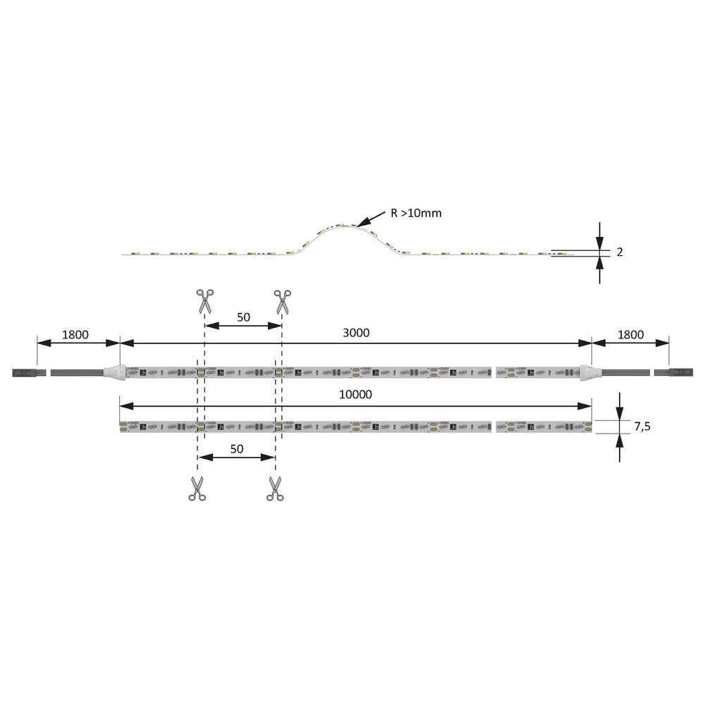 FORMAT MB-LED-Anbauleuchte,Versa up&do 2x80,individuell kürzbar,nw, 10000mm, 12 Volt DC Produktbild img9 L