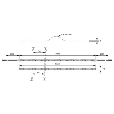 Produktbild von FORMAT - MB-LED-Anbauleuchte,Versa up&do 2x80,individuell kürzbar,ww, 10000mm, 