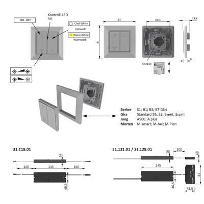 Produktbild von FORMAT - Multiwhite-Leuchten-Funkschalter,MultiWhite 2,0,3W