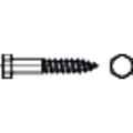 Produktbild von E-NORMpro - Sechskant-Holzschraube DIN 571 Edelstahl A2 6x 50