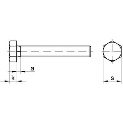 Produktbild von E-NORMpro - Sechskantschraube mit Gewinde bis Kopf DIN 933 Stahl 8.8 gal.verz. 