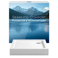 Produktbild von Calmwaters - Duschwanne Komplettset mit Schürze Seamless Comfort in 80 x 80 x 4