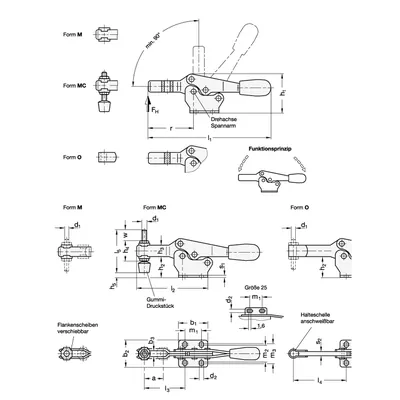 Produktbild von Ganter Norm® - Schnellspanner horizontal, Stahl, Spannhebel horizontal, mit waa
