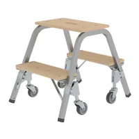 Produktbild von MUNK - Stahl-Holz-Tritt mit Lenkrollen 2x2 Stufen