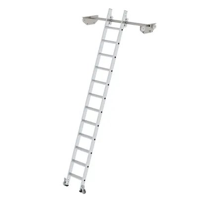 Produktbild von MUNK - Stufen-Regalleiter fahrbar für Doppelregal 12 Stufen