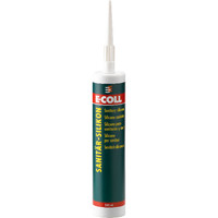 Produktbild von E-COLL - Sanitär Silikon (Polysiloxan) transparent Essigvernetzend 310ml Kartus