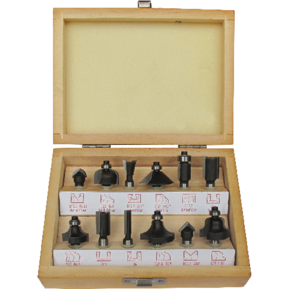 FORTIS Fräser-Satz HW 12-teilig Schaft-ø8mm im Holzkasten Produktbild img1 L