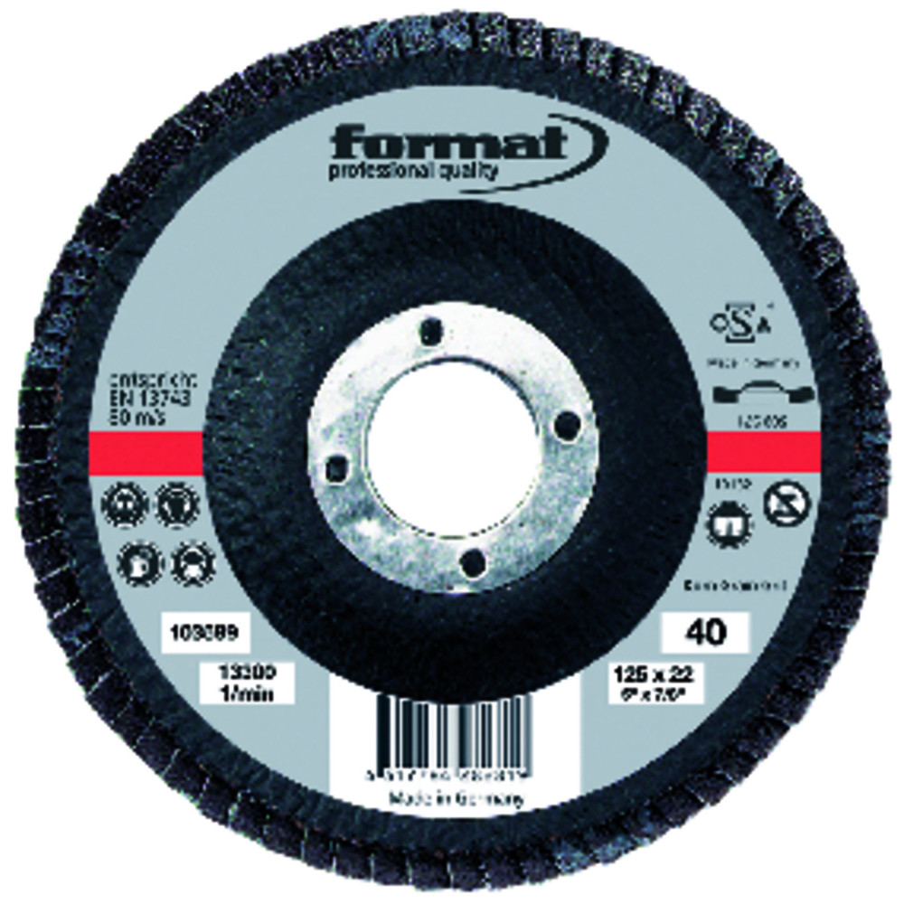 FORMAT Fächerschleifscheibe, 6° gewölbt, Stahl, Ø 115mm Produktbild img1 L