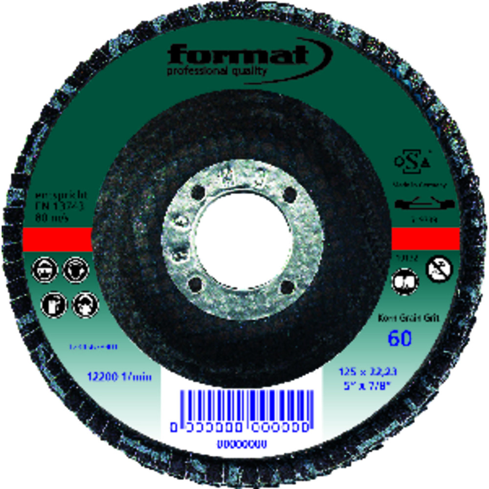 FORMAT Fächerschleifscheibe, Keramikkorn, 6° gewölbt, Edelstahl, Ø 115mm Produktbild img1 L