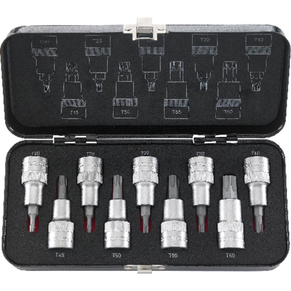 FORMAT Schraubendrehereinsatz-Satz 1/2" T20 bis T60 9-teilig Produktbild img1 L