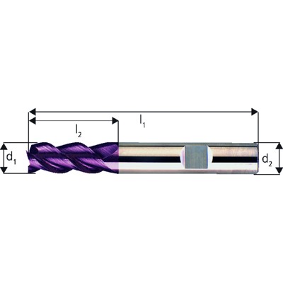 Produktbild von forum® - Schaftfräser DIN 6527L VHM TiAlN ø4mm 45°