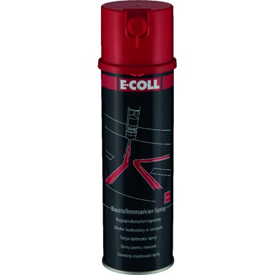 Produktbild von E-COLL - EE Baustellen-Markierspray Acrylatbasis mit Schreibdüse rot 500ml Dose