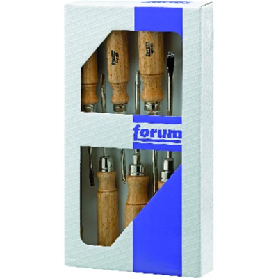 Produktbild von forum® - Schraubendreher-Satz 6-teilig Holzheft PZ