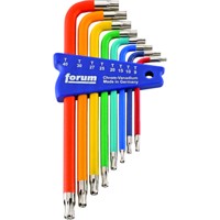 Produktbild von forum® - Winkelschraubendreher-Satz für TORX® mit Kugelkopf, lackiert, Kunststo