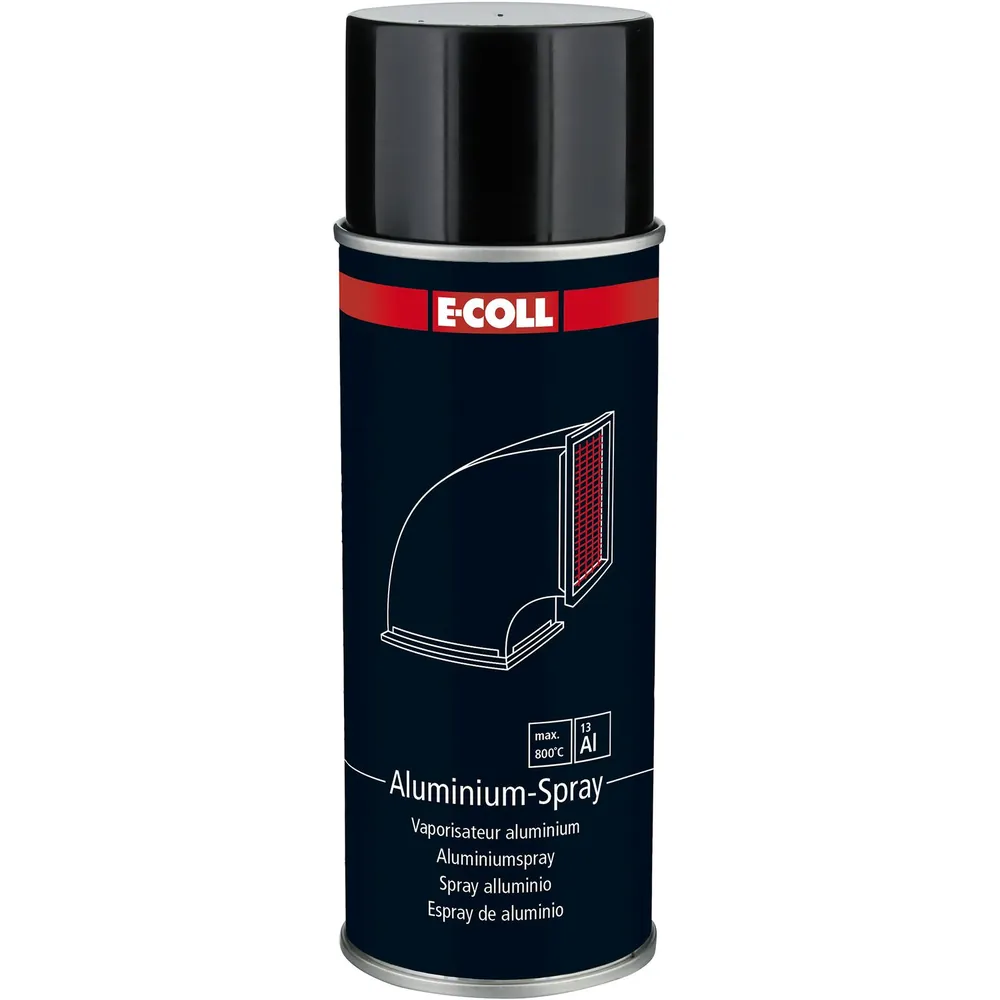 E-COLL Alu-Spray 800 silberglanz hell, Hitzebeständig bis 800°C, 400ml Dose Produktbild img1 L