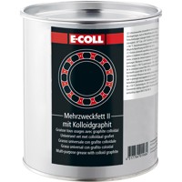 Produktbild von E-COLL - Mehrzweck-Universalfett Typ II grau, säurefrei, graphitiert1kg Dose