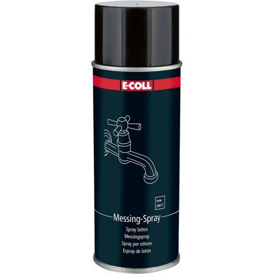 Produktbild von E-COLL - Messing-Spray Farbe gold glänzend temperaturbeständig bis 200°C 400ml 