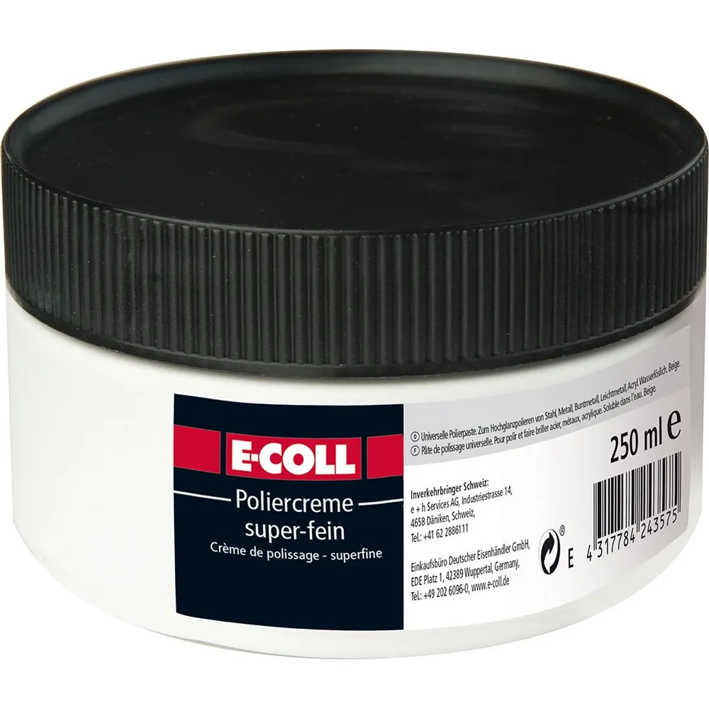 E-COLL Poliercreme superfein beige silikonfrei, wasserlöslich, 250ml Dose Produktbild img1 L