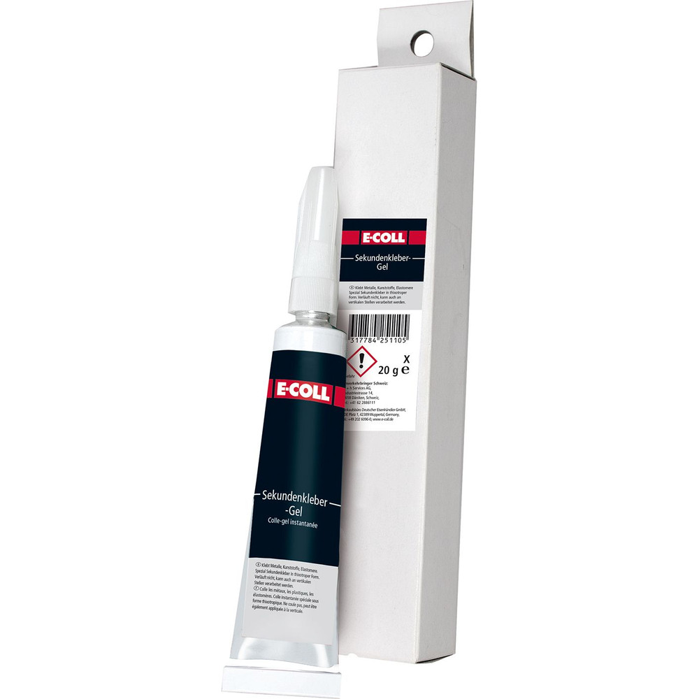 E-COLL Sekundenkleber Gel silikonfrei für glatte und poröse Flächen 20gr Flasche Produktbild img1 L