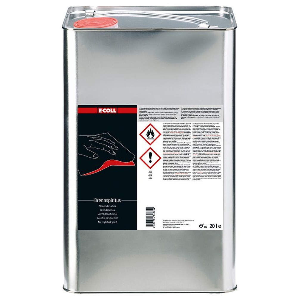 E-COLL Brennspiritus silikonfrei, Ethylalkohol, 94% Vol. 20L Kanister Produktbild img1 L