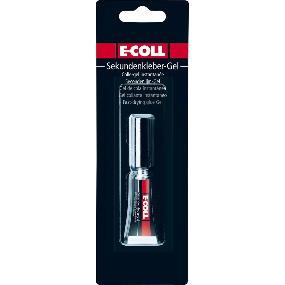 E-COLL Sekundenkleber Gel silikonfrei für glatte und poröse Flächen 20gr Flasche Produktbild img3 L