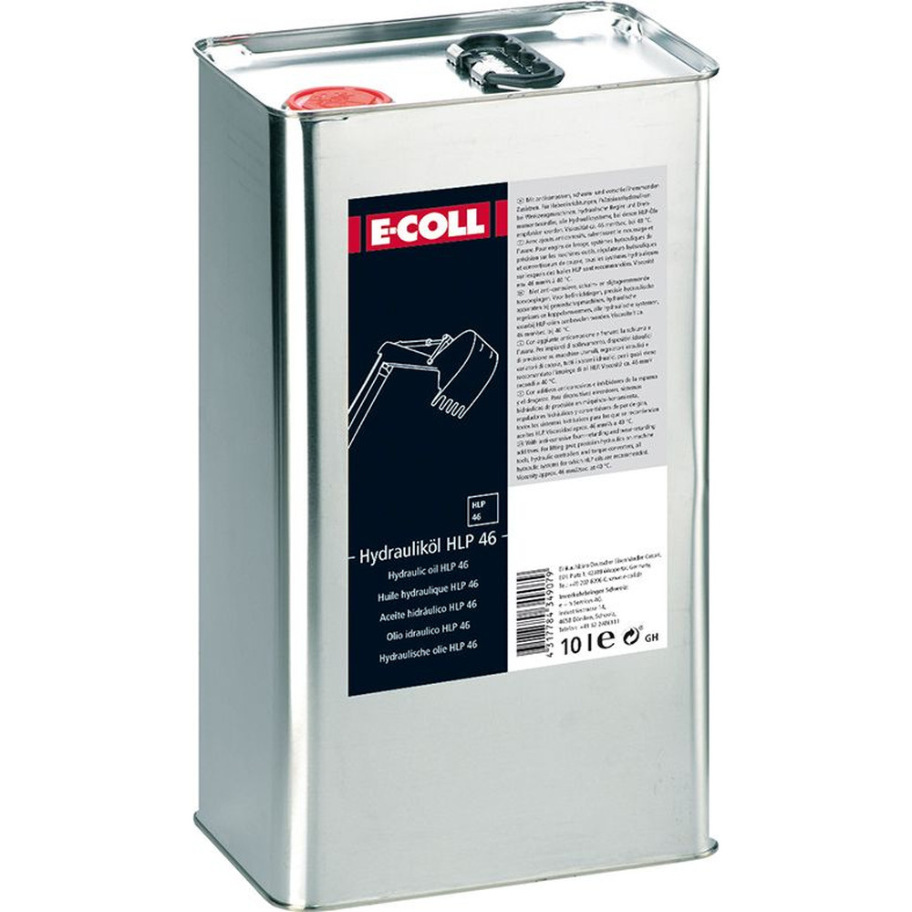 E-COLL Hydrauliköl HLP 46 silikonfrei schaumhemmende Zusätze 10 Liter Kanister Produktbild img1 L