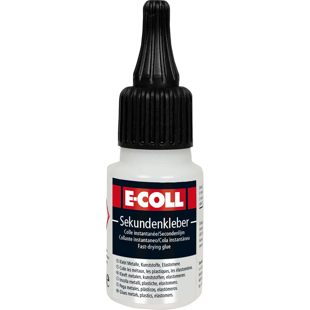 E-COLL Sekundenkleber hochfest temperaturbeständig -50°C - +80°C 20gr Flasche Produktbild img1 L