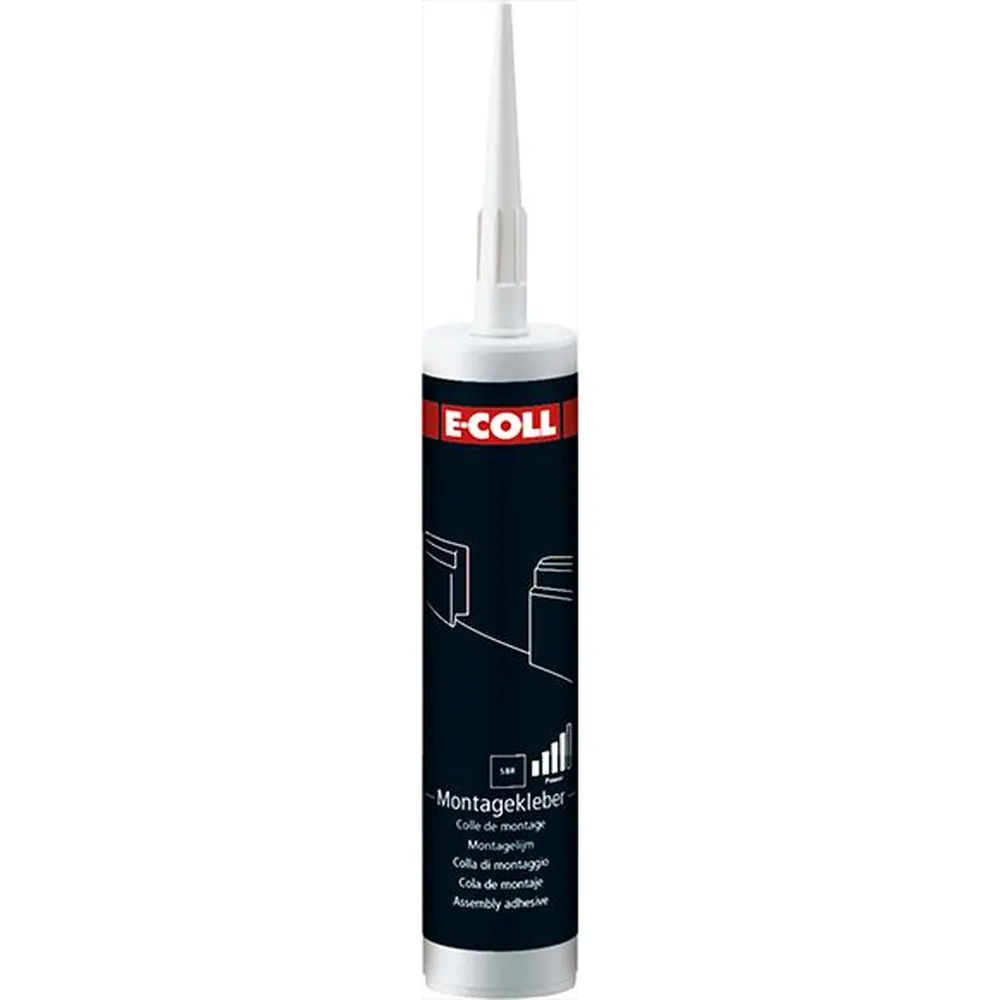 E-COLL Montagekleber auf Kautschukbasis lösemittelhaltig, beige 310ml Kartusche Produktbild img1 L