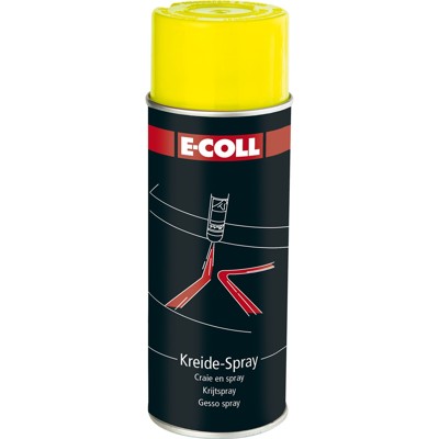 Produktbild von E-COLL - Kreidespray gelb schnelltrocknend, Überkopf-Sprühdüse 400ml Spraydose