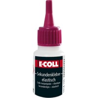 Produktbild von E-COLL - Sekundenkleber elastisch, dünnflüssig, silikonfrei, 20gr Flasche