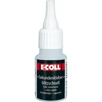 E-COLL Sekundenkleber blitzschnell, silikonfrei, EPDM-Eignung, 20g Flasche Produktbild