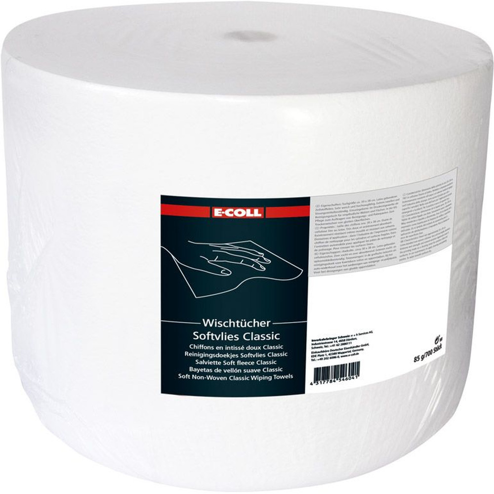 E-COLL Wischtuch Softvlies Classic weiß, Zellstoffvlies, 700 Stück 30 x 38cm Produktbild img1 L