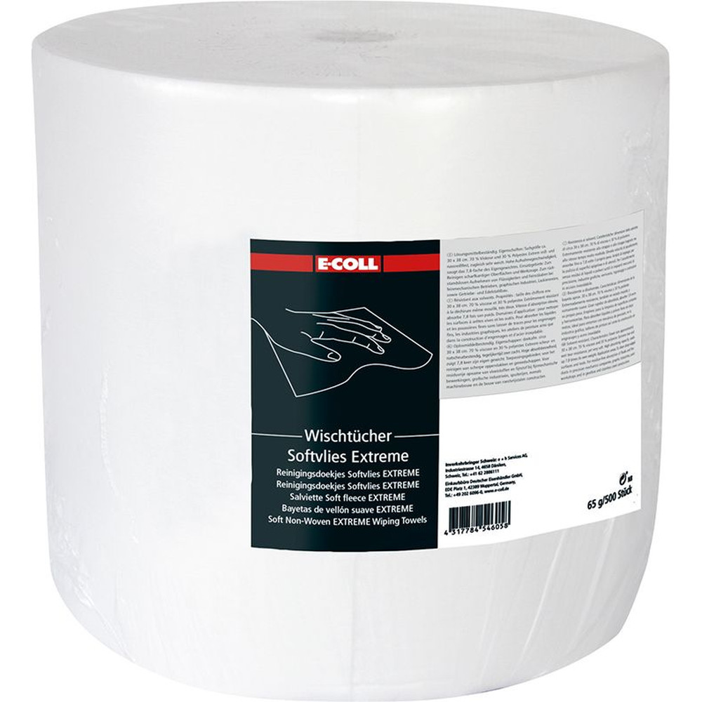 E-COLL Wischtuch Softvlies Extreme weiß, Viskosevlies, 500 Stück 30 x 38cm Produktbild img1 L