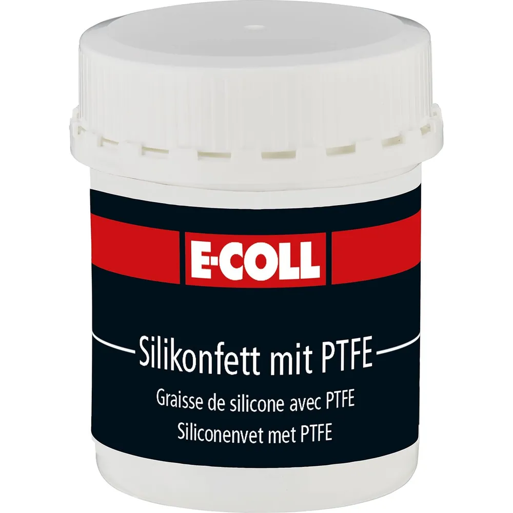 E-COLL Silikonfett mit PTFE farblos, Lebensmitteleignung, 80g Dose Produktbild img1 L