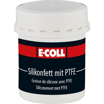 Produktbild von E-COLL - Silikonfett mit PTFE farblos, Lebensmitteleignung, 80g Dose